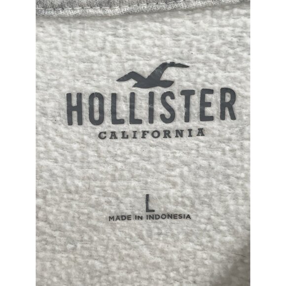 Hollister Gray Crew Neck Sweatshirt NYC Sz Large Preppy Relaxed - Picture 4 of 6